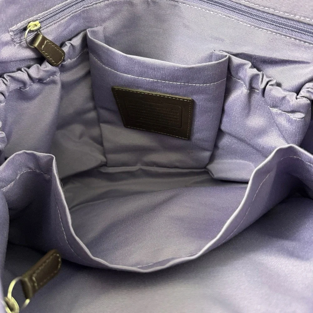 COACH ASHLEY SIGNATURE CANVAS BABY MESSENGER BAG F1276 F18373 BLACK GREY DIAPER